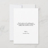 Moderne Paarse bruiloft foto dankbaar script Bedankkaart (Achterkant)