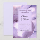 Moderne paarse bruiloft kaart (Voorkant / Achterkant)