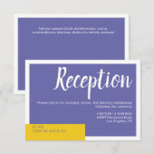 Moderne paarse bruiloft met een minimum informatiekaartje (Voorkant / Achterkant)