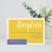 Moderne paarse bruiloft met een minimum informatiekaartje (Staand voorkant)