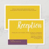 Moderne paarse bruiloft met een minimum informatiekaartje (Voorkant / Achterkant)