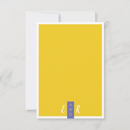 Moderne paarse bruiloft met een minimum RSVP kaartje (Achterkant)