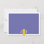 Moderne paarse bruiloft met een minimum RSVP kaartje (Achterkant)