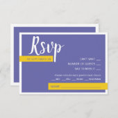 Moderne paarse bruiloft met een minimum RSVP kaartje (Voorkant / Achterkant)