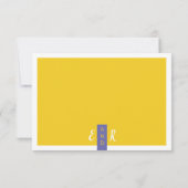 Moderne paarse bruiloft met een minimum RSVP kaartje (Achterkant)