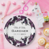 Moderne Paarse bruiloft Papieren Bordje (Feest)