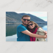 Moderne Paarse bruiloft rsvp Qr code foto Informatiekaartje (Achterkant)