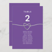 Moderne Paarse bruiloft Zitting Grafiek (Voorkant / Achterkant)