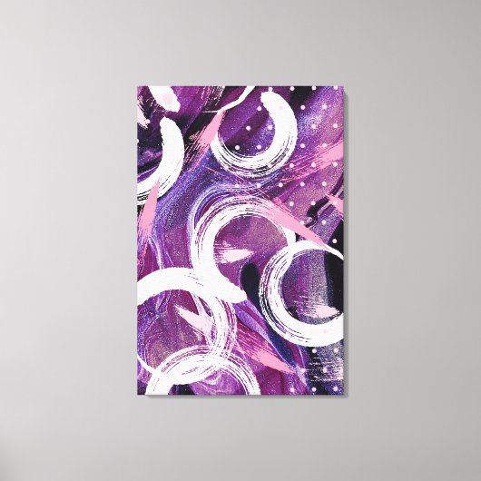 Moderne Paarse bruine smog Abstract 24 x 36 inch Canvas Afdruk (Voorkant)