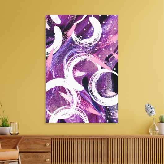 Moderne Paarse bruine smog Abstract 24 x 36 inch Canvas Afdruk (Insitu (Woonkamer))