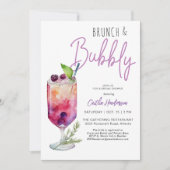 Moderne Paarse brunch en bubble Vrijgezellenfeest Kaart (Voorkant)