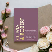 Moderne Paarse brutale bruiloft Folie Uitnodiging