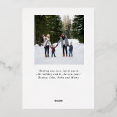 Moderne Paarse Buffel speelde twee kerstfoto's Folie Feestdagenkaart (Achterkant)