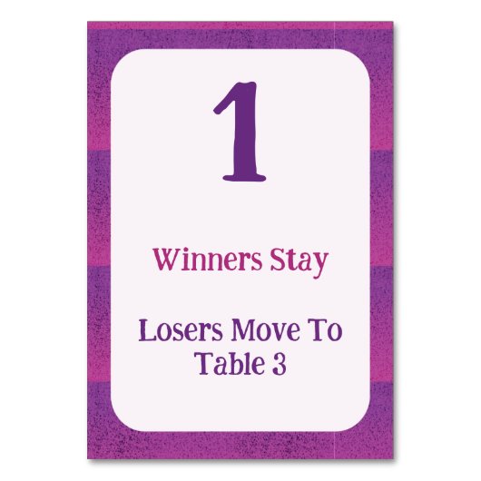 Moderne Paarse Bunco tafel Kaart (Voorkant)