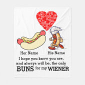 Moderne paarse bundels en wiener-liefhebbers op ma fleece deken (Voorkant)