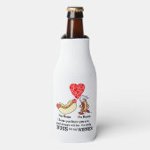 Moderne paarse bundels en wiener-liefhebbers op ma flesjeskoeler (Fles Voorkant)