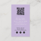 Moderne Paarse Business Logo QR Code Loyaliteit Ee Visitekaartje (Achterkant)