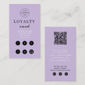 Moderne Paarse Business Logo QR Code Loyaliteit Ee Visitekaartje (Voorkant / Achterkant)