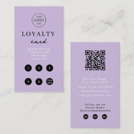 Moderne Paarse Business Logo QR Code Loyaliteit Ee Visitekaartje