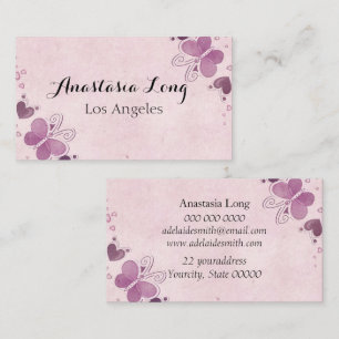 Moderne Paarse buterfly Visitekaartje
