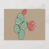 Moderne paarse cactus briefkaart (Voorkant)