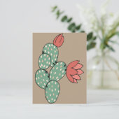 Moderne paarse cactus briefkaart (Staand voorkant)