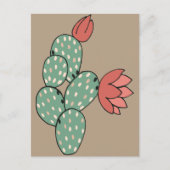 Moderne paarse cactus briefkaart (Voorkant)