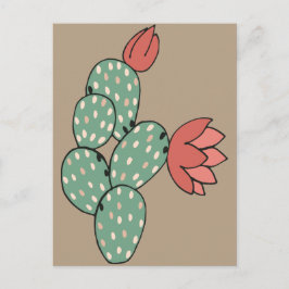 Moderne paarse cactus briefkaart