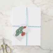 Moderne paarse cactus cadeaulabel (Met Touw)