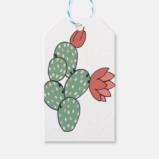 Moderne paarse cactus cadeaulabel (Voorkant)