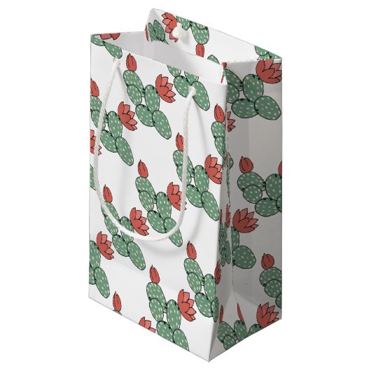 Moderne paarse cactus klein cadeauzakje (Voorkant Gekanteld)