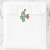 Moderne paarse cactus vierkante sticker (Tas)