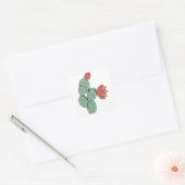 Moderne paarse cactus vierkante sticker (Envelop)
