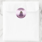 Moderne Paarse Cake Dank Je Wel Ronde Sticker (Tas)