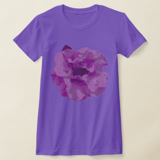 Moderne Paarse Camelia Bloem T-Shirt (Laagn)