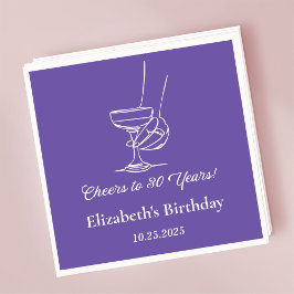 Moderne Paarse Cheers tot 30 jaar Verjaardag serve Servet