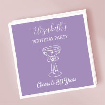 Moderne Paarse Cheers tot 30 jaar Verjaardag Serve