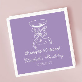 Moderne Paarse Cheers tot 30 jaar Verjaardag serve Servet