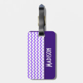Moderne Paarse Chevron Bagagelabel (Achterkant verticaal)