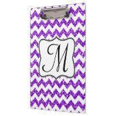 Moderne Paarse Chevron Monogram Initiaal Clip Boar Klembord (Links)