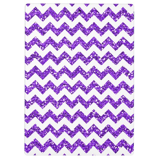 Moderne Paarse Chevron Monogram Initiaal Clip Boar Klembord (Achterkant)