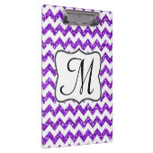 Moderne Paarse Chevron Monogram Initiaal Clip Boar Klembord (Rechts)