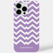 Moderne Paarse Chevron Patroon Gepersonaliseerde n Case-Mate iPhone Case (Achterkant)