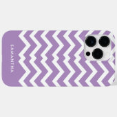 Moderne Paarse Chevron Patroon Gepersonaliseerde n Case-Mate iPhone Case (Achterkant (horizontaal))