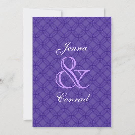 Moderne Paarse Circles Wedding R123 Kaart (Voorkant)