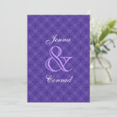 Moderne Paarse Circles Wedding R123 Kaart (Staand voorkant)