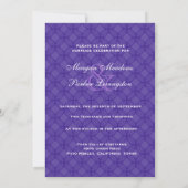 Moderne Paarse Circles Wedding R123 Kaart (Achterkant)