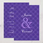 Moderne Paarse Circles Wedding R123 Kaart (Voorkant / Achterkant)
