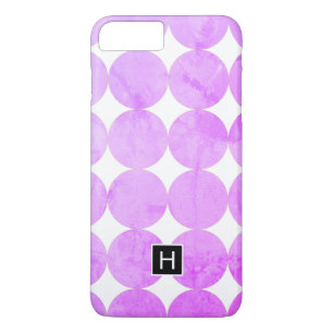 Moderne Paarse cirkels   Monogram iPhone 8/7 Plus Hoesje