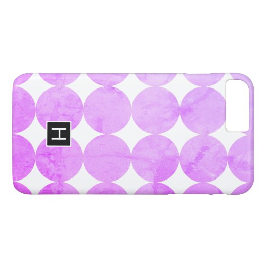 Moderne Paarse cirkels | Monogram Case-Mate iPhone Case (Achterkant (Horizontaal))
